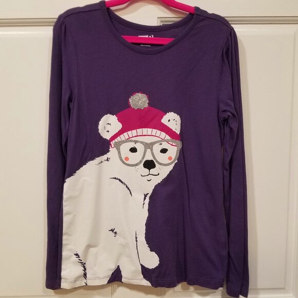 Crazy 8 Other - Girls' Crazy 8 L/S Graphic Tee w/Polar Bear Cub, Size L (10-12), EUC
